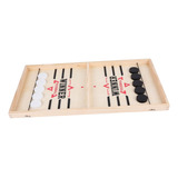 Wooden Fast Puck Game, Juego De Mesa Para 2 Jugadores, Disco