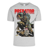 Playera Predator Hunter Depredador Vintage Gris