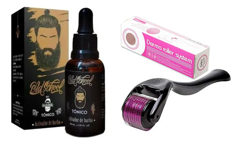 Kit Tonico Activador Barba + Dermaroller Crecimiento Capilar