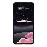 Funda Para Samsung Galaxy Avion Cielo Negro Nube Rosa