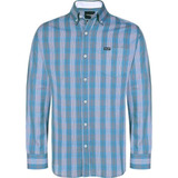 Camisa Blusa De Manga Comprida Xadrez Médio Wrangler Azul