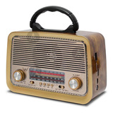 Caixa De Som Retro Bluetooth Radio Fm Usb Vintage Lanterna Cor Marrom Amarelado 110v/220v