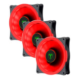 Kit 5 Cooler Vermelho 120mm Gamer Tgf-200r Ring De Led Red