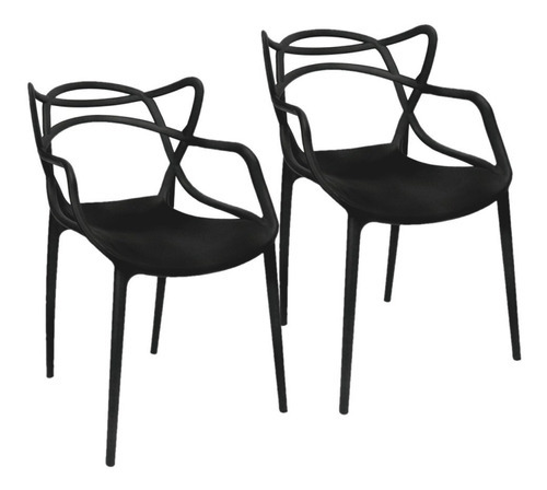 Kit 2 Cadeiras Allegra Design Cozinha Sala Estar Jantar Cor Da Estrutura Da Cadeira Preto