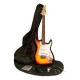 Guitarra Electrica Logan Stratocaster Brown Accesorios Funda