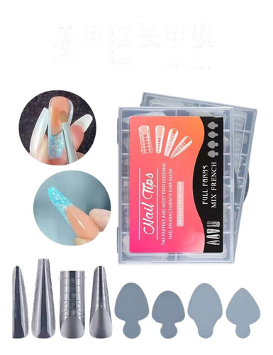 Molde Uñas Acrilicas Para Poly Gel O Dual System De 144 Tips