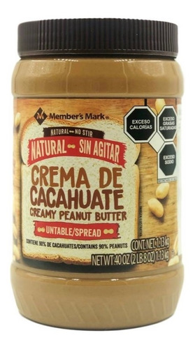 Crema De Cacahuate Untable Member's Mark 1.13 Kg