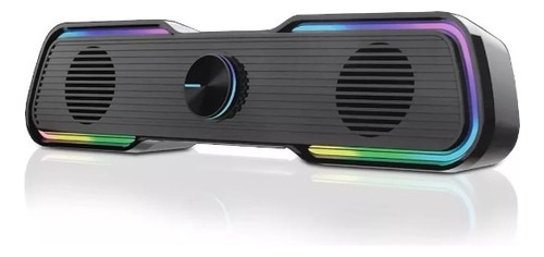 Caixa De Som Computador Gamer Notebook Soundbar Led Som 3d