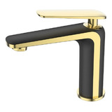 Torneira Misturador Lavatorio Lexxa Black Dourado Lx6406bg Acabamento Fosco Cor Preto