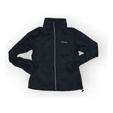 Impermeable Columbia Mediano Negro De Mujer 