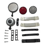 Kit Acessório Segurança P/bike Refletor Buzina Retrovisor