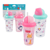 Vaso Botella Entrenador Agua Bebes Popote Libre De Bpa 2 Pzs