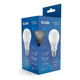 Kit C/ 10 Uni Lâmpada Led Bulbo Elgin 15w 6500k