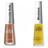 Chocolate Nude + Mostaza Para Uñas Avon Color Trend Set X 2