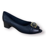 Sapato Piccadilly Peep Toe Social Conforto 114049 Original