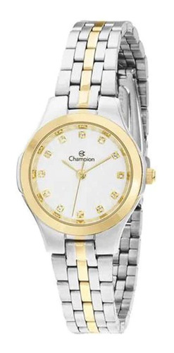 Relógio Champion Feminino Prata Dourado Original Cor Da Correia Mista Cor Do Fundo Branco