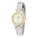 Relógio Champion Feminino Prata Dourado Original Cor Da Correia Mista Cor Do Fundo Branco