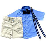Conjunto Infantil Menino Camisa + Bermuda + Kit Susp 1 Ao 8