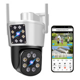 2nlf® Dual Lente Cámara De Seguridad Wifi Exterior 4mp