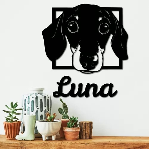 Cuadro Decorativo Perro Varias Razas Nombre Personalizado