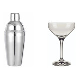 Set Cocteleria Copas 220ml Coctelera 500ml X 7 Unidades