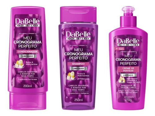 Kit Dabelle Meu Cronograma Perf Shampoo+cond+creme Pentear