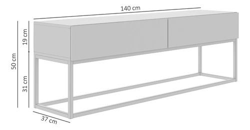 Rack Eros Com Pés De Ferro Cobre Para Tv De 50 Polegadas Cor Preto/cobre