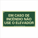 Placa De Sinalização Não Use O Elevador Em Caso De Incêndio