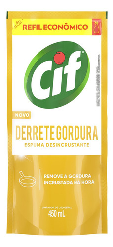 Derrete Gordura Limpador De Uso Geral Refil Econômico 450ml Cif