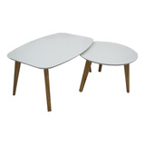 Set Mesita Mesa Ratona Madera Moderna Nordica Redonda