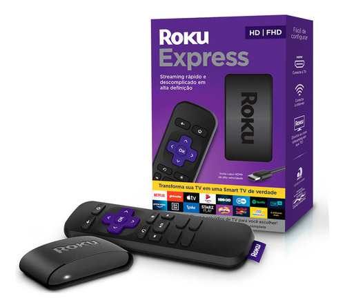 Roku Express - Streaming Player Full Hd. Transforma Sua Tv E