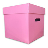 Caja Cubo Diseño Carton 40x40x40cm Color Rosa