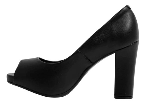 Sapato Peep Toe Beira Rio Salto Alto Grosso