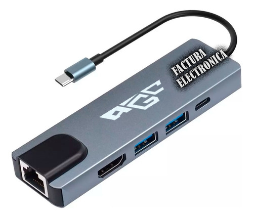 Adaptador Hub Usb C 5 En 1 A Hdmi, Rj45 Usb 3.0, Pd, Mac Win