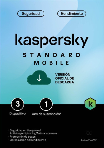 Kaspersky Standard Mobile 3 Disp 1 Año Antivirus Descargable
