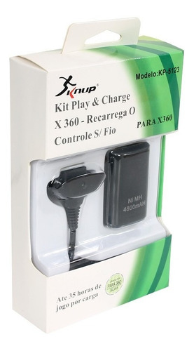 Kit Play And Charger Bateria Xbox 360 Kp-5123