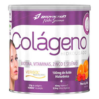 Colágeno Hidrolisado Verisol 200g Sabor Laranja Com Acerola Bodyaction | MercadoLivre