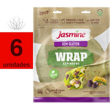 Kit 6 Wrap Espinafre Jasmine Sem Glúten Vegano 240g Cada