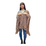 Maxi Ruana Mantón Manta Poncho Capa Con Flecos Premium Moda