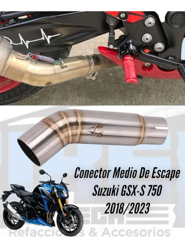 Conector Medio De Escape Suzuki Gsxs 750 2018/2023 Nuevo