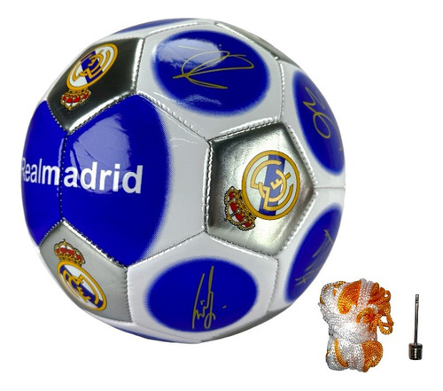 Balon Futbol Recreativo Real Madrid Cosido + Aguja + Malla