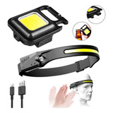 Linterna Vincha Leds + Llavero Cob Multiusos Destapador Usb