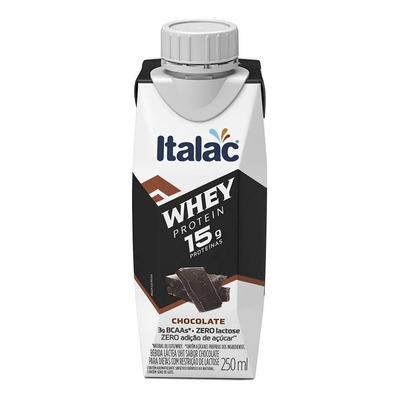 Bebida Lactea Whey Protein 15g Italac Chocolate 250ml