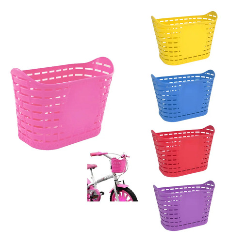 Cestinha Cesta Bike Infantil Plástico Colorida Aro 16/20