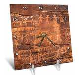 Reloj De Mesa Con Petroglifos Indígenas En Arenisca 3d