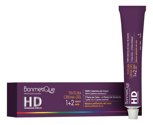 Tintura Bonmetique Hd 50g Coloración Peluquería  