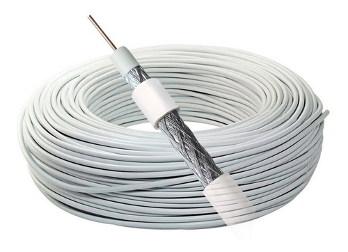 Cable Rg6 50 Mts.+ Conecto Rg6 Compresion X 20 Unid.