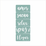 Kit X5 Stencils 5x10cm Palabras Frases Cupa Home Deco