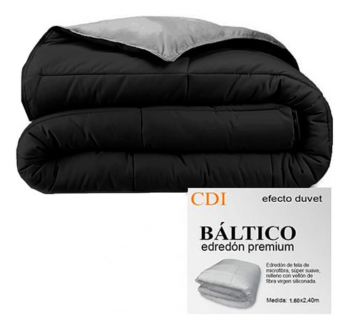 Acolchado Baltico Edredon Premiun Twin Size 160x240cm. Negro