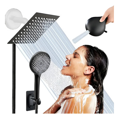 Bakeway Regadera Para Baño Con Ducha De Ajustable De Alta Presión Cuadrado 5 Modos Rociad Ducha regadera,Cabezal De Ducha Tipo Lluvia Alta Presión Acero Inoxidable | MercadoLibre